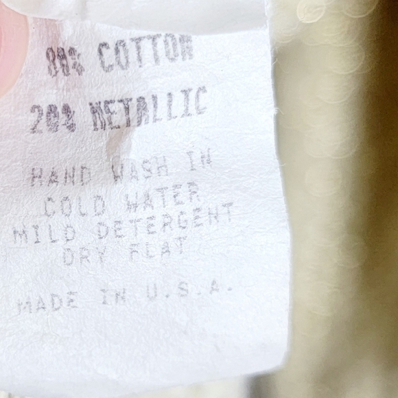 Vintage David David Cotton Blend Gold Metallic Thread Women's Sweater Size L - Picture 7 of 7